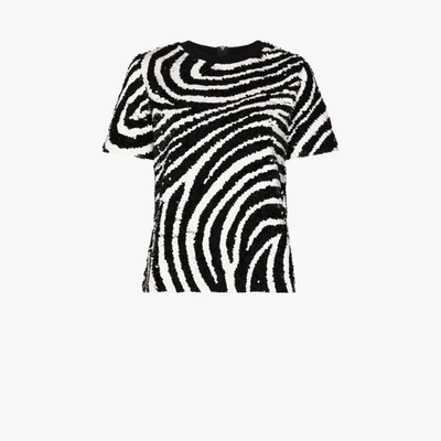 Shop Ashish T-shirt Mit Streifen In Schwarz