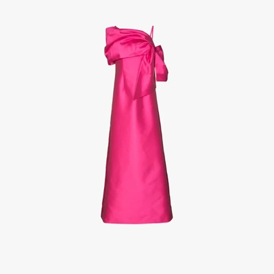 Shop Carolina Herrera One-shoulder-abendkleid In Rosa