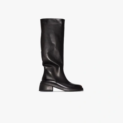 Shop Marsèll Knee-high Leather Boots In Black