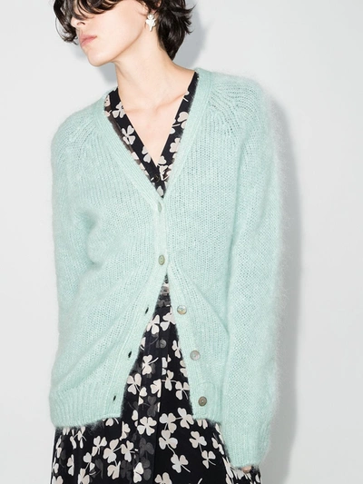 Shop Erdem Marcilly Knitted Cardigan In Green