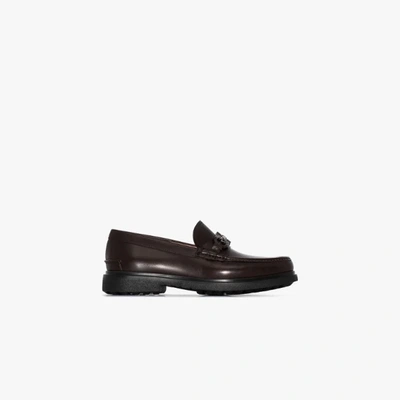 Shop Ferragamo Ready Leather Loafers In Brown