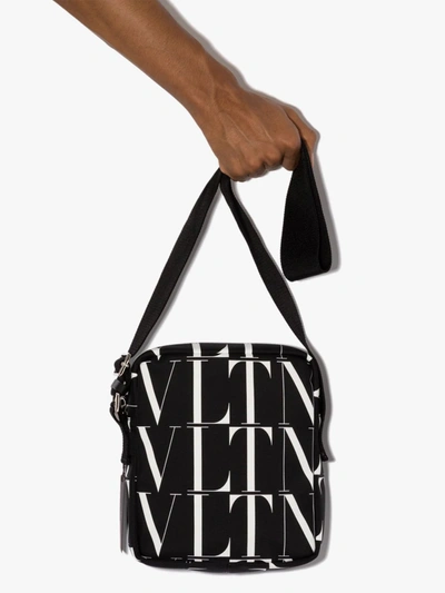 Shop Valentino Black Vltn Logo Camera Bag