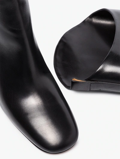 Shop Jil Sander Black 95 Knee-high Leather Boots