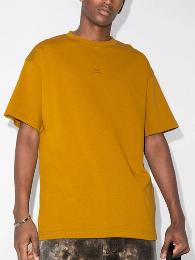 Shop A-cold-wall* Erosion Print Cotton T-shirt In Yellow