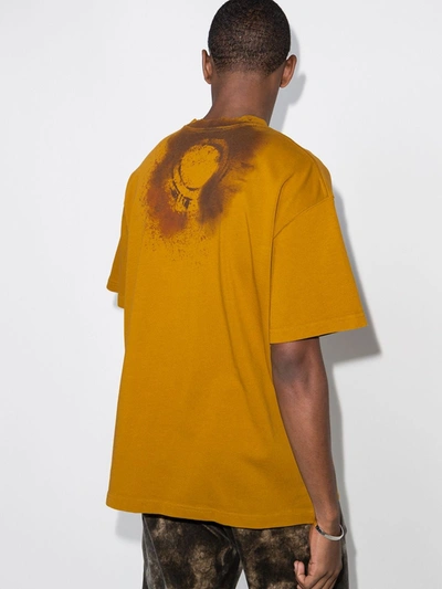Shop A-cold-wall* Erosion Print Cotton T-shirt In Yellow