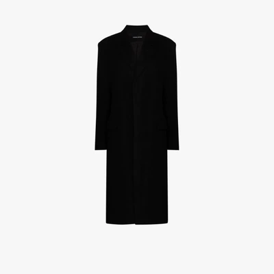 Shop Kwaidan Editions Single-breasted Wool Coat In Black