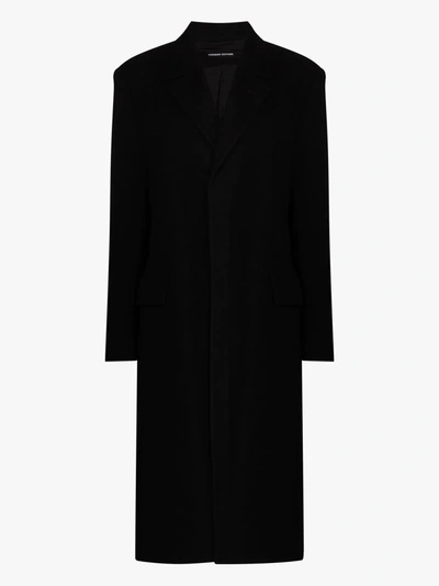 Shop Kwaidan Editions Single-breasted Wool Coat In Black