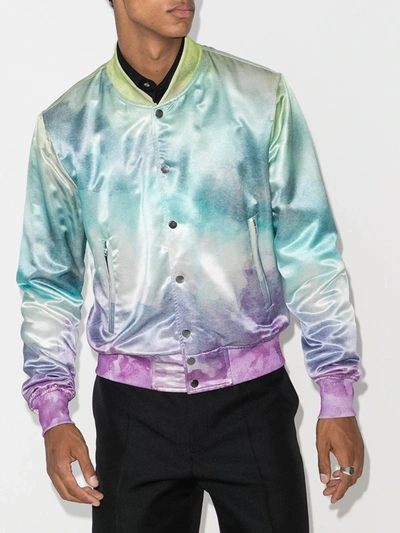 Shop Amiri Watercolour Bomber Jacket In Multicolour