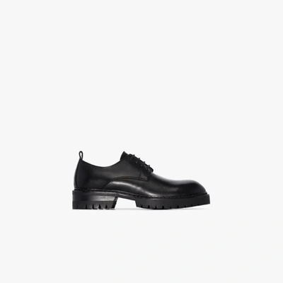 Shop Ann Demeulemeester Black Leather Oxford Shoes