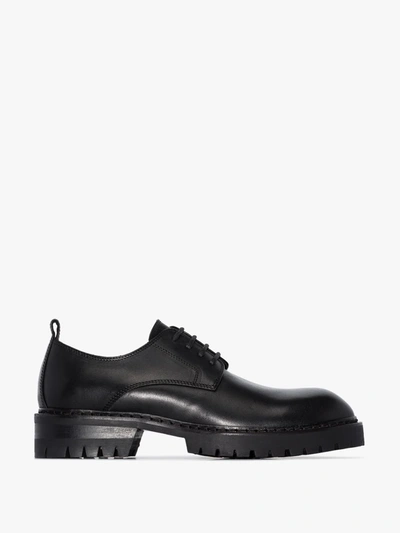 Shop Ann Demeulemeester Black Leather Oxford Shoes