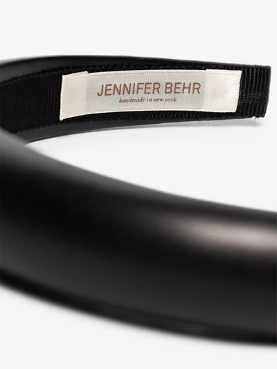 Shop Jennifer Behr Black Marcy Faux Leather Headband