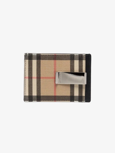 Shop Burberry Beige Vintage Check Card Holder In Neutrals