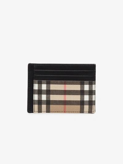 Shop Burberry Beige Vintage Check Card Holder In Neutrals