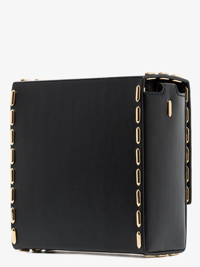 Shop Sacai Black Box Leather Shoulder Bag