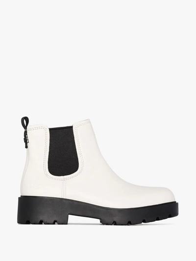 Shop Ugg Markstrum Leather Ankle Boots In White