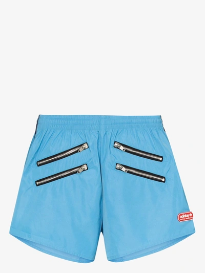 Shop Adidas Originals X Lotta Volkova Zip Detail Shorts In Blue