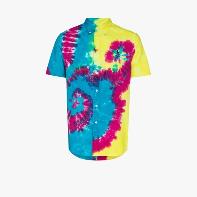 Shop Polo Ralph Lauren Oxford Tie-dye Logo Shirt In Multicolour