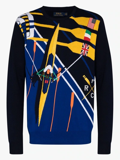 Shop Polo Ralph Lauren Rowing Motif Sweatshirt In Blue