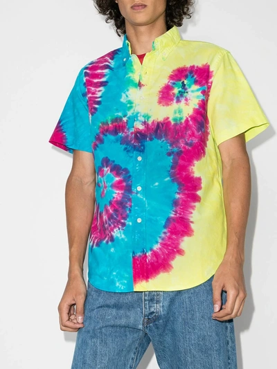 Shop Polo Ralph Lauren Oxford Tie-dye Logo Shirt In Multicolour