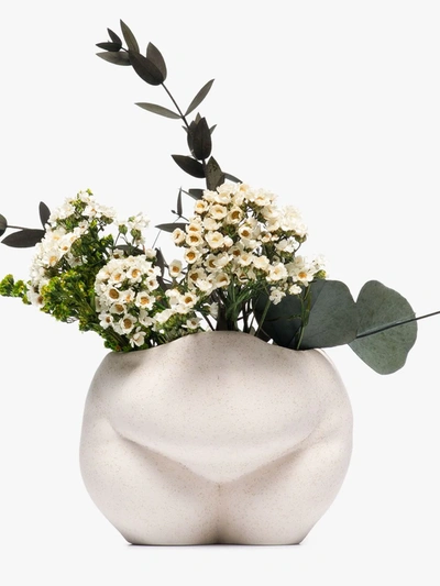 Shop Anissa Kermiche Neutral Popotelée Earthenware Pot In White