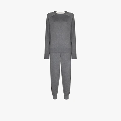 Shop Olivia Von Halle Missy London Knitted Tracksuit - Women's - Silk/cashmere/elastane/lycra In Grey