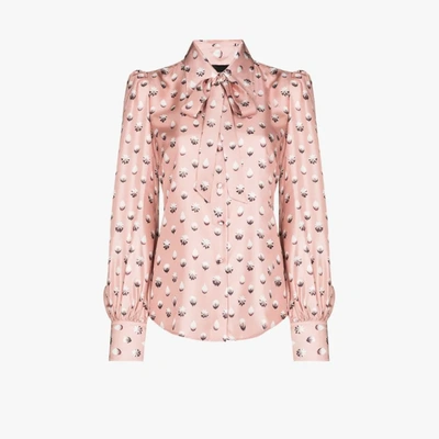 Shop The Marc Jacobs Icing Print Silk Blouse In Pink
