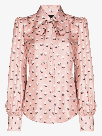 Shop The Marc Jacobs Icing Print Silk Blouse In Pink