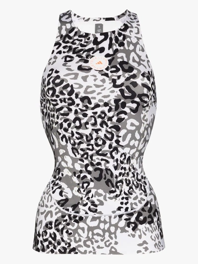 Shop Adidas By Stella Mccartney Leopard Print Workout Tank Top In White