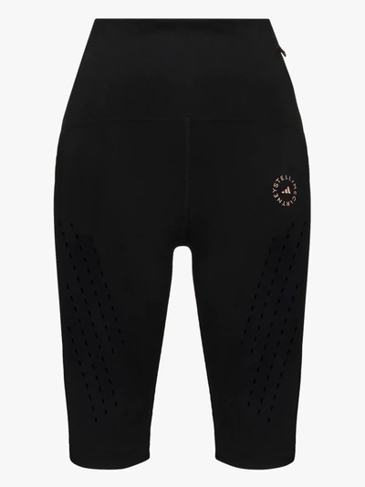 Shop Adidas By Stella Mccartney High Waist Cycling Shorts In Black