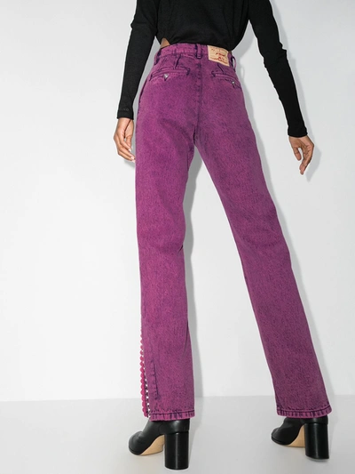 Shop Y/project Buttoned Cuff Straight Leg Jeans In Pink