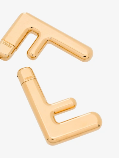 Shop Fendi Gold Tone Ff Logo Earrings