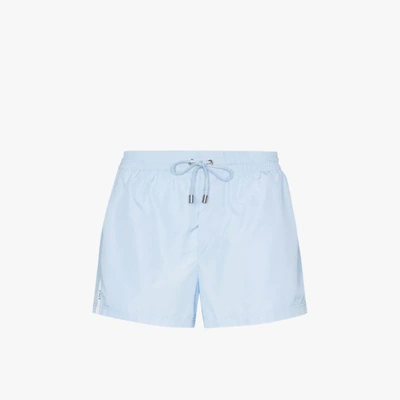 Shop Dolce & Gabbana Blue Logo Swim Shorts