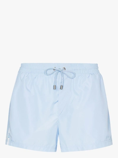 Shop Dolce & Gabbana Blue Logo Swim Shorts