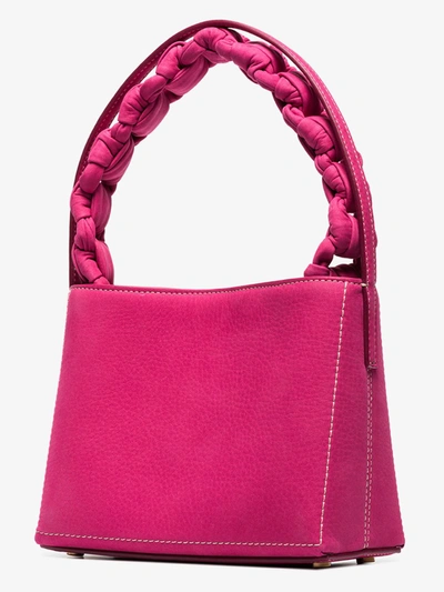 Shop Jacquemus Pink Le Sac Noeud Suede Tote Bag