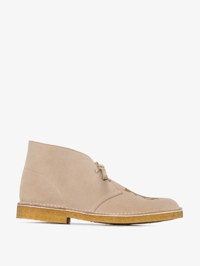 Shop Palm Angels Neutral Suede Desert Boots In Neutrals