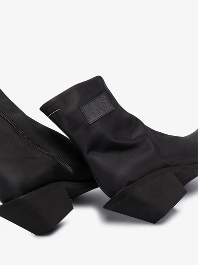 Shop Mm6 Maison Margiela Logo Patch Ankle Boots In Black