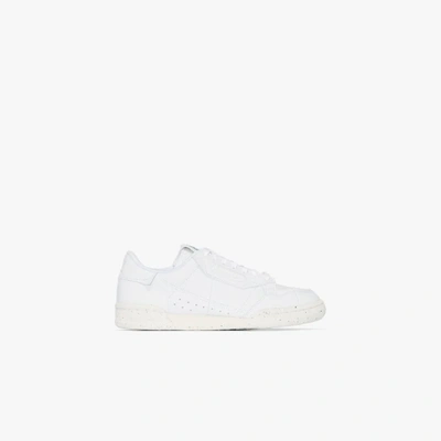Shop Adidas Originals White Continental 80 Low Top Leather Sneakers