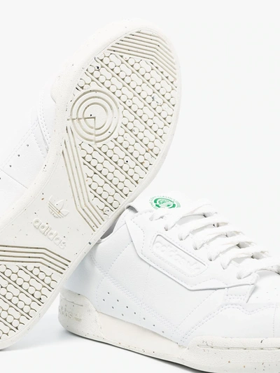 Shop Adidas Originals White Continental 80 Low Top Leather Sneakers