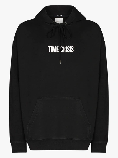 Shop Ksubi Time Crisis Logo Hoodie In Black