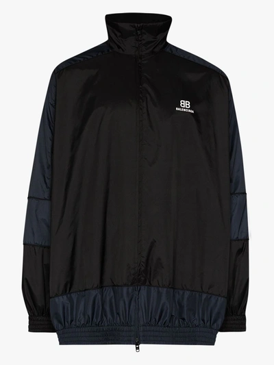 Shop Balenciaga 4100 Dark Navy Coach Logo Windbreaker