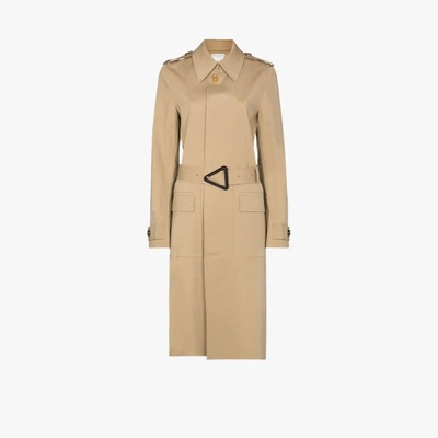 Shop Bottega Veneta Single-breasted Trench Coat In Neutrals