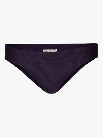 Shop Heidi Klein Ribbed Bikini Briefs In Purple