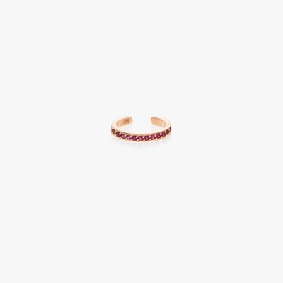 Shop Anita Ko 18k Rose Gold Ruby Ear Cuff In Pink