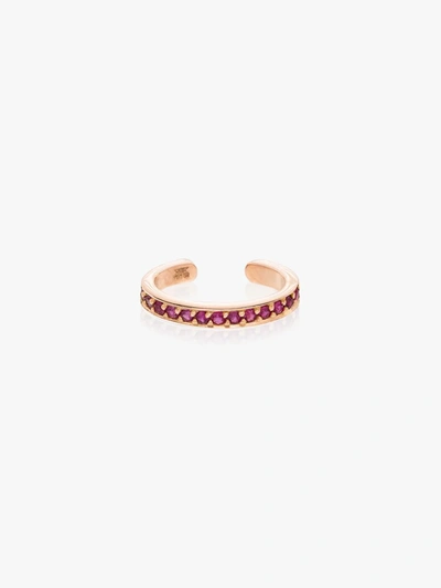 Shop Anita Ko 18k Rose Gold Ruby Ear Cuff In Pink