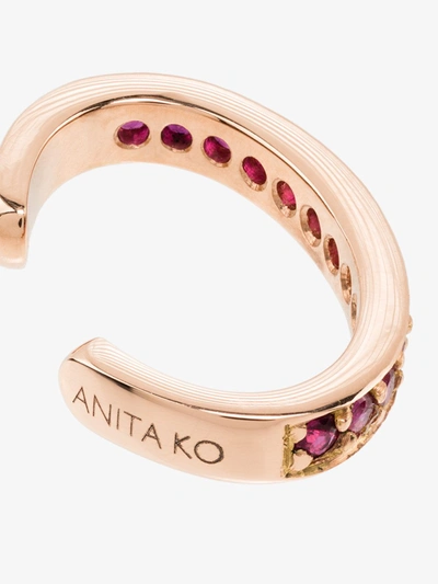Shop Anita Ko 18k Rose Gold Ruby Ear Cuff In Pink