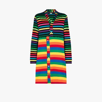 Shop Comme Des Garçons Homme Deux Multicolour Stripe Longline Cardigan