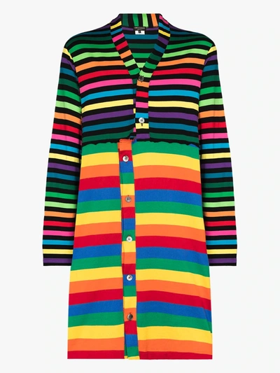 Shop Comme Des Garçons Homme Deux Multicolour Stripe Longline Cardigan