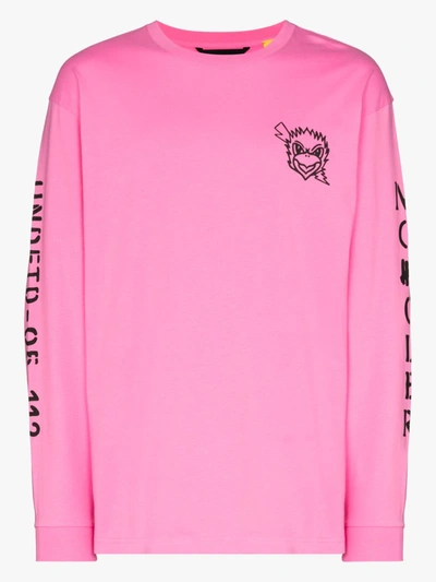 2 Moncler 1952 Pink Undefeated Edition Logo Long Sleeve T-shirt