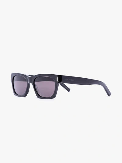 Shop Saint Laurent Black 402 Square Frame Sunglasses