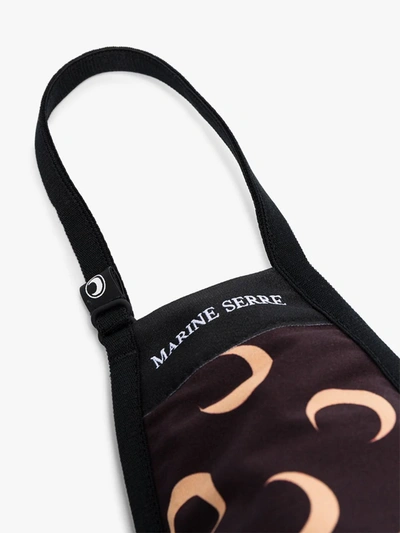 Shop Marine Serre Brown Crescent Moon Print Face Mask In Black